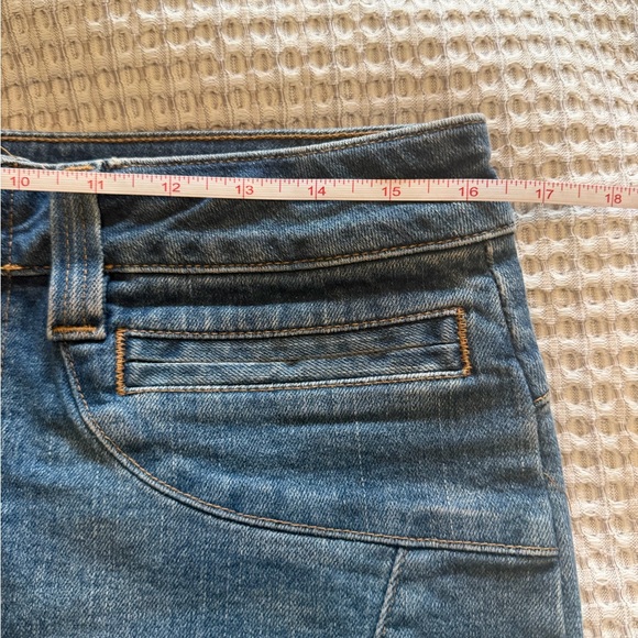 Vintage American Eagle Denim Mini Skirt with Front Zip - Blue - Picture 6 of 7
